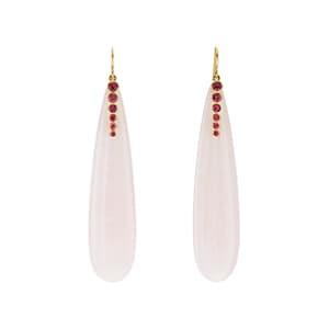 Mcteigue & Mcclelland Women's Pink Chalcedony & Ruby Drop Earrings - Pink