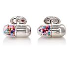 Jan Leslie Men's Pill-capsule Cufflinks-silver