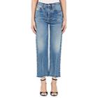 Re/done Women's High Rise Stovepipe Jeans-blue