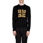 Givenchy Men's 4g-flame-motif Wool Sweater - Black