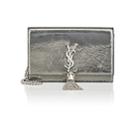 Saint Laurent Women's Monogram Kate Leather Chain Wallet-silver