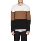 Theory Men's Colorblocked Rib-knit Wool Sweater-white