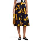 Lanvin Women's Elephant-print Cotton A-line Skirt - Ppl, Ylw