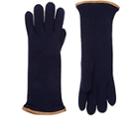 Barneys New York Women's Leather-trimmed Cashmere Gloves-blue