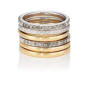 Roberto Marroni Women's Diamond Six-band Ring-gold