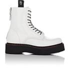 R13 Women's Single Stack Patent Leather Lace-up Boots-white