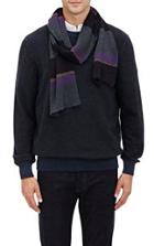 Inis Meain Striped Stockinette-stitched Scarf-black