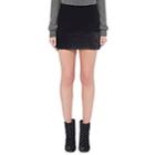 Saint Laurent Women's Mink-fur-hem Miniskirt - Black