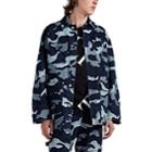 Valentino Men's Camouflage Jacquard Denim Chore Jacket - Blue
