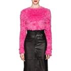 Balenciaga Women's Faux-fur Long-sleeve Top-pink