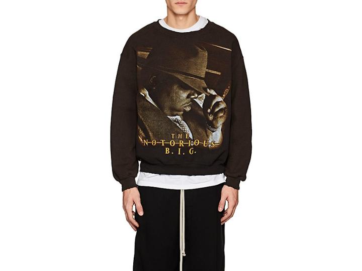 Madeworn Men's The Notorious B.i.g. Distressed Cotton-blend Sweatshirt