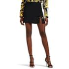 Versace Women's Safety-pin-detailed Wool Miniskirt - Black