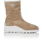 Miu Miu Women's Shearling-lined Suede Ankle Boots - Deserto