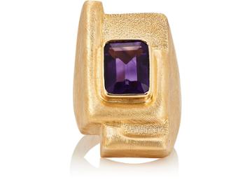 Mahnaz Collection Vintage Women's Amethyst & Yellow Gold Ring