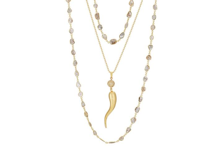 Carole Shashona Women's Golden Flicit Layered Necklace