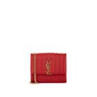 Saint Laurent Women's Monogram Vicky Leather Chain Wallet - Red
