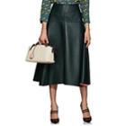 Fendi Women's Leather A-line Midi-skirt - Dk. Green