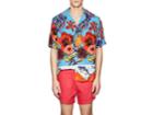 Paul Smith Men's Ocean-print Plain-weave Bowling Shirt