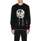 Alexander Mcqueen Men's Skull-intarsia Wool Sweater-black