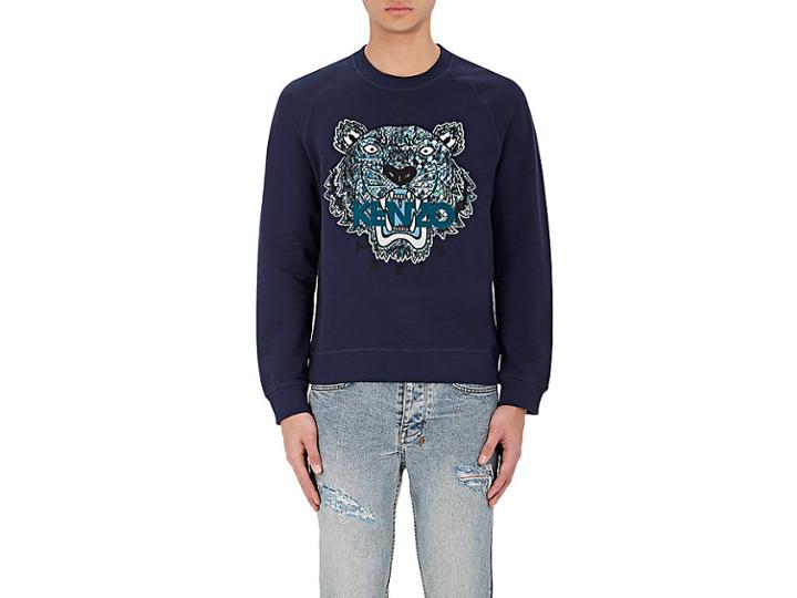 Kenzo Men's Tiger-embroidered French Terry Sweatshirt