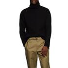 Ami Alexandre Mattiussi Men's Ribbed Merino Wool-blend Turtleneck Sweater - Black