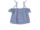 Milly Striped Cotton Off-the-shoulder Top