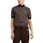 Prada Men's Geometric-patterned Jacquard Short-sleeve Sweater - Black