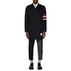 Thom Browne Men's Chesterfield Block-striped Cotton Coat-navy