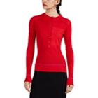 Proenza Schouler Women's Sica Mixed-knit Silk-blend Henley Sweater - Red