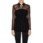 Co Women's Floral Mesh Tiered Blouse - Black