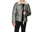 Helmut Lang Men's Shearling-trimmed Tulle-overlay Canvas Puffer Jacket