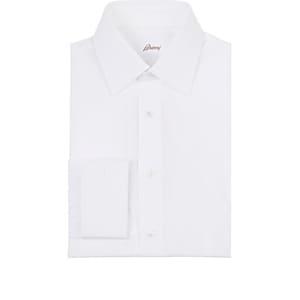 Brioni Men's Cotton Poplin Button-front Shirt-white