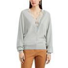 Chlo Women's Lace-inset Wool-silk V-neck Sweater - Sage