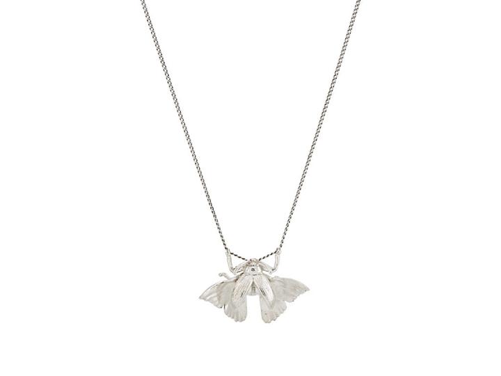 Title Of Work Men's Moth/beetle Pendant Necklace