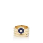 Retrouvai Women's Triple Coil Compass Ring-blue
