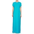 Lisa Perry Women's Flyaway Crepe Gown-blue