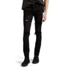 Amiri Men's Knit-inset Distressed Skinny Jeans - Black