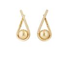 Tejen Women's Boule D'or Lariat Huggie Hoop Earrings - Gold