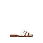 Fiveseventyfive Women's Lizard-stamped Leather Triple-band Sandals - White