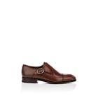 Carmina Shoemaker Men's Burnished Leather Monk-strap Shoes-med. Brown