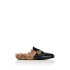 Gucci Men's New Princetown Embroidered Leather Slippers - Black