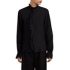Gucci Men's Ruffle Silk Shirt - Black