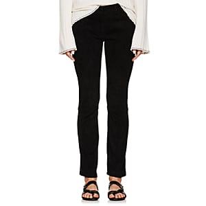 The Row Women's Landly Suede Skinny Jeans-black