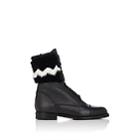 Manolo Blahnik Women's Campchato Leather & Fur Combat Boots-black Leather