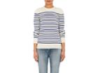 Saint Laurent Women's Striped Cashmere Distressed Sweater