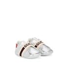 Gucci Infants' New Ace Leather Sneakers - Silver