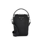 Prada Men's Leather Crossbody Bag - Black