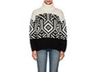 Tomorrowland Women's Geometric-pattern Wool Turtleneck Sweater