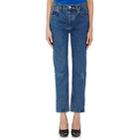 Balenciaga Women's Straight Crop Jeans-blue