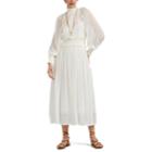 Zimmermann Women's Silk-blend Swiss Dot Chiffon Dress - White
